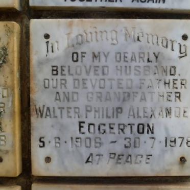 EDGERTON Walter Philip Alexander 1906-1978