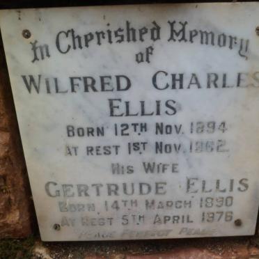 ELLIS Wilfred Charles 1894-1962 &amp; Gertrude 1890-1976