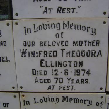 ELLINGTON Winifred Theodora -1974