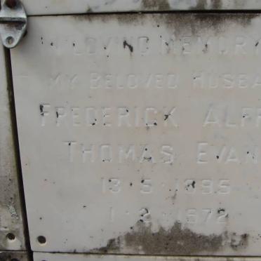 EVANS Frederick Alfred Thomas 1895-1972