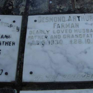 FARMAN Desmond Arthur 1930-1987