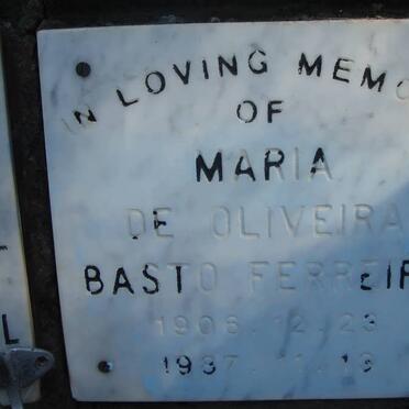 FERREIRA Maria de Oliveira Basto 1906-1987