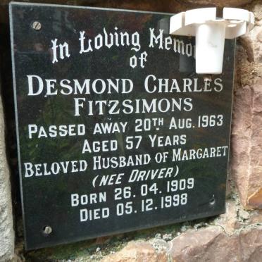 FITZSIMONS Desmond Charles -1963 &amp; Margaret DRIVER 1909-1998