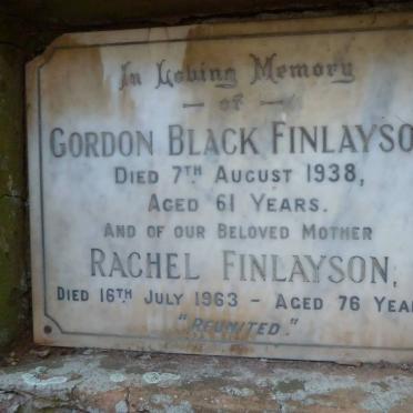 FINLAYSON Gordon Black -1938 &amp; Rachel -1963