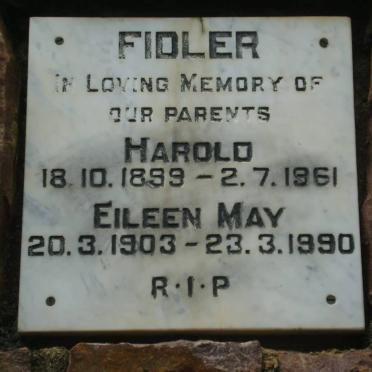 FIDLER Harold 1899-1961 &amp; Eileen May 1903-1990