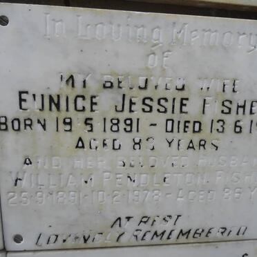 FISHER William Pendleton 1891-1978 &amp; Eunice Jessie 1891-1974