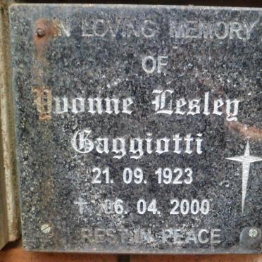 GAGGIOTTI Yvonne Lesley 1923-2000