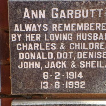 GARBUTT Ann 1914-1992