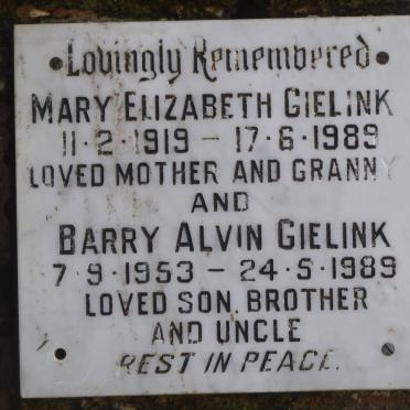 GIELINK Mary Elizabeth 1919-1989 :: GIELINK Barry Alvin 1953-1989