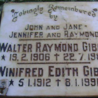 GIBBS Walter Raymond 1906-1983 &amp; Winifred Edith 1912-1991
