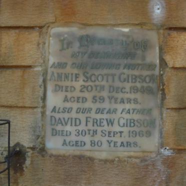 GIBSON David Frew -1969 &amp; Annie Scott -1949