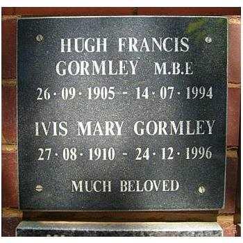 GORMLEY Hugh Francis 1905-1994 &amp; Ivis Mary 1910-1996