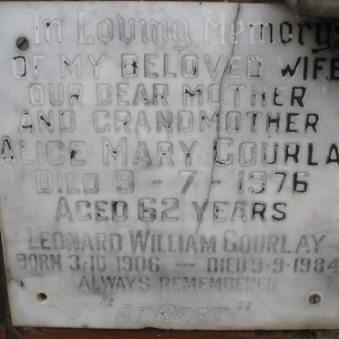 GOURLAY Leonard William 1906-1984 &amp; Alice Mary -1976