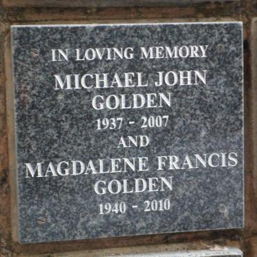 GOLDEN Michael John 1937-2007 &amp; Magdalene Francis 1940-2010