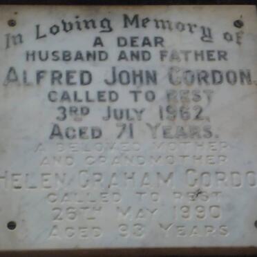 GORDON Alfred John -1962 &amp; Helen Graham -1990