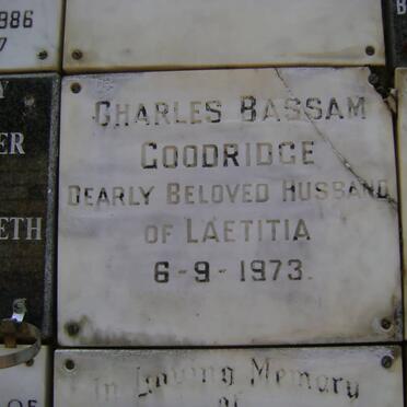 GOODRIDGE Charles Bassam -1973