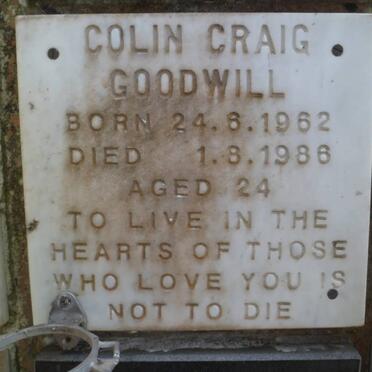 GOODWILL Colin Craig 1962-1986