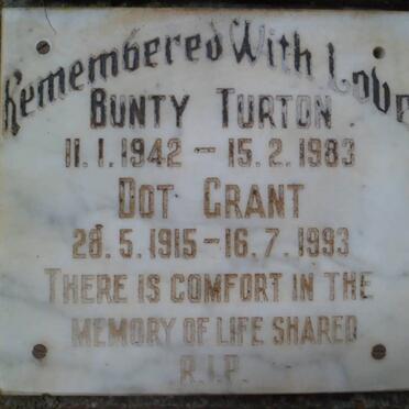 GRANT Dot 1915-1993 :: TURTON Bunty 1942-1983