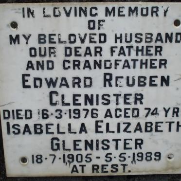 GLENISTER Edward Reuben -1976 &amp; Isabella Elizabeth 1905-1989