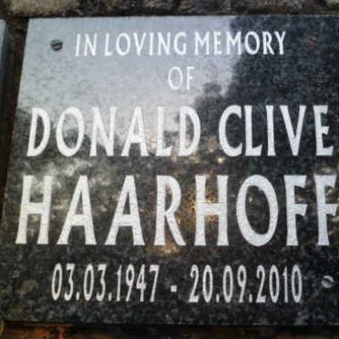 HAARHOFF Donald Clive 1947-2010