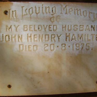 HAMILTON John Hendry -1975