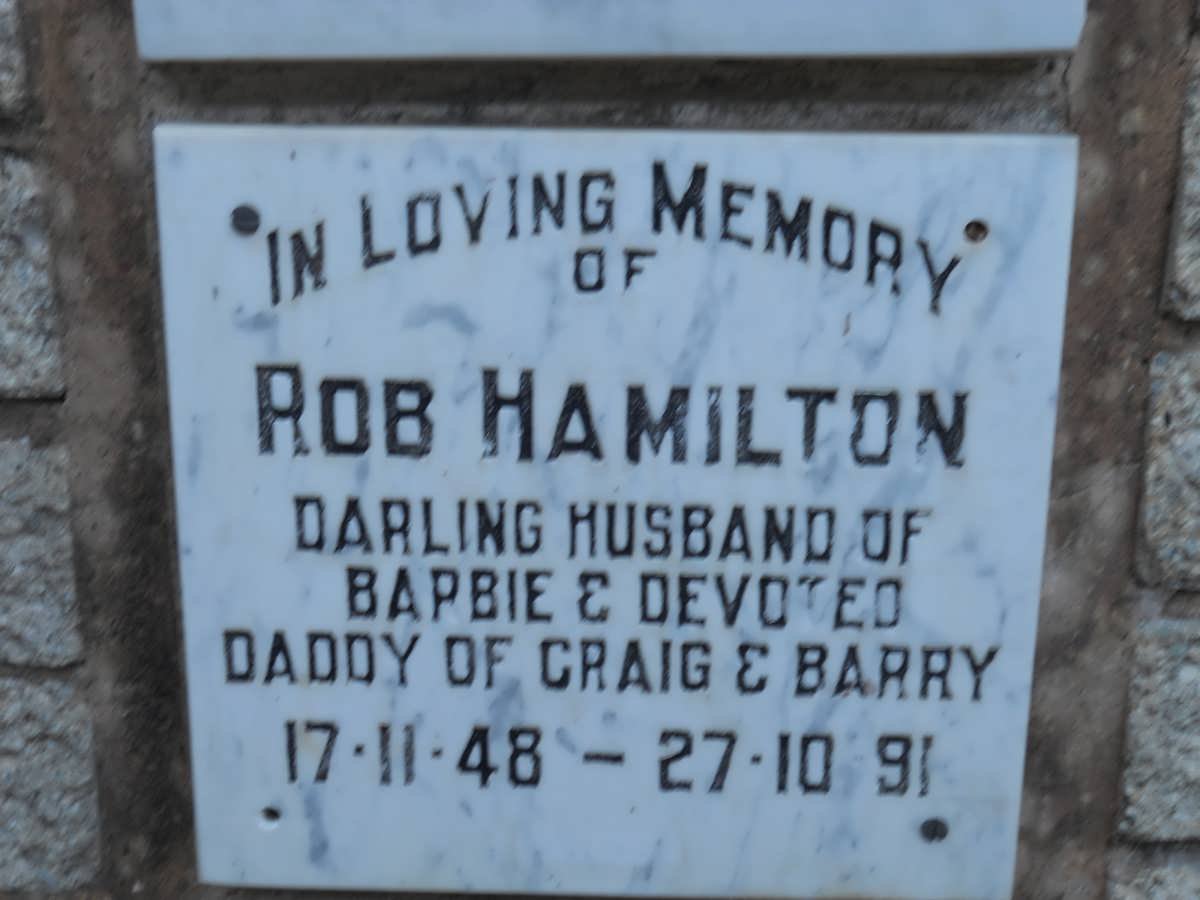 HAMILTON Rob 1948-1991