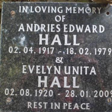 HALL Andries Edward 1917-1979 &amp; Evelyn Unita 1920-2009