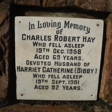 HAY Charles Robert -1958 &amp; Harriet Catherine -1981