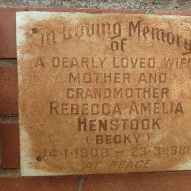 HENSTOCK Rebecca Amelia 1908-1981