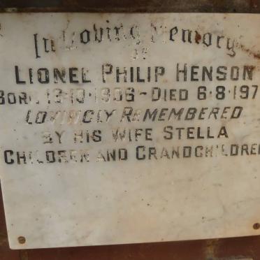 HENSON Lionel Philip 1906-1973