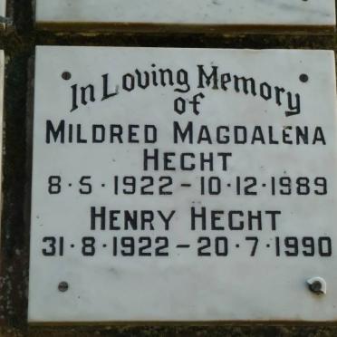 HECHT Henry 1922-1990 &amp; Mildred Magdalena 1922-1989