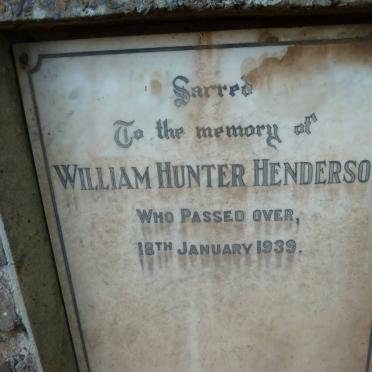 HENDERSON William Hunter -1939