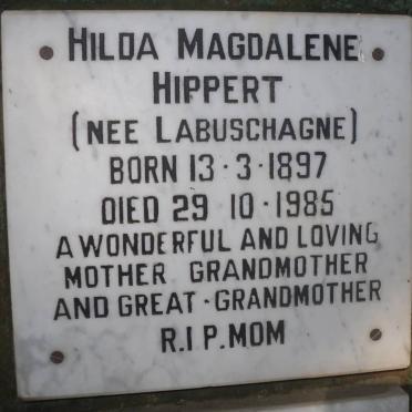 HIPPERT Hilda Magdalene nee LABUSCHAGNE 1897-1985