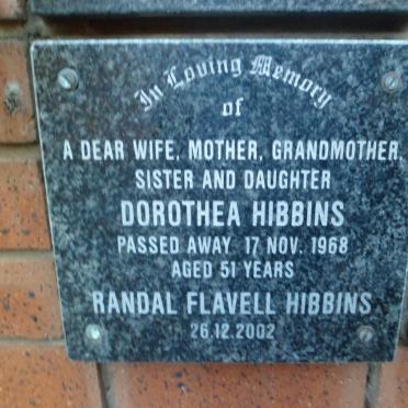 HIBBINS Randal Flavell -2002 :: HIBBINS Dorothea   -1968