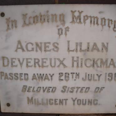 HICKMAN Agnes Lilian Devereux -1968