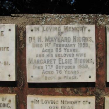 HIORNS H. Maynard -1959 &amp; Margaret Elsie -1959