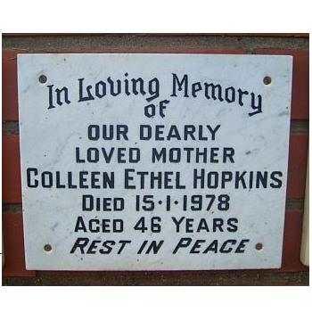 HOPKINS Colleen Ethel 1932-1978