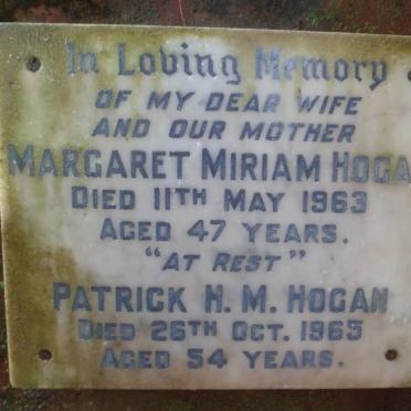 HOGAN Patrick H.M. -1965 &amp; Margaret Miriam -1963