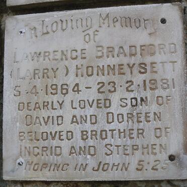 HONNEYSETT Lawrence Bradford 1964-1981
