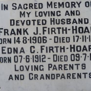 HOARE Frank J., Firth 1906-1975 &amp; Edna C. 1912-1996
