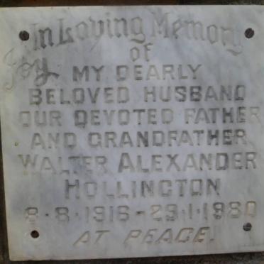 HOLLINGTON Walter Alexander 1916-1980
