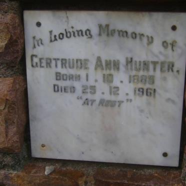 HUNTER Gertrude Ann 1885-1961