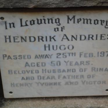 HUGO Hendrik Andries -1970