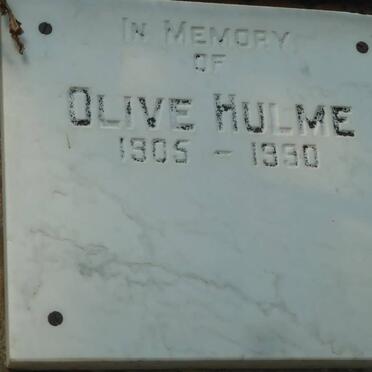 HULME Olive 1905-1990