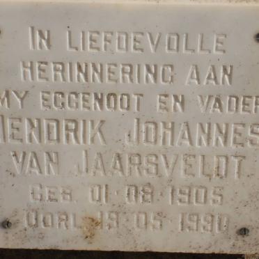 JAARSVELDT Hendrik Johannes, van 1905-1990