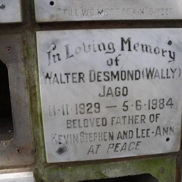 JAGO Walter Desmond 1929-1984
