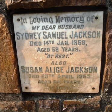 JACKSON Sydney Samuel -1959 &amp; Susan Alice -1965
