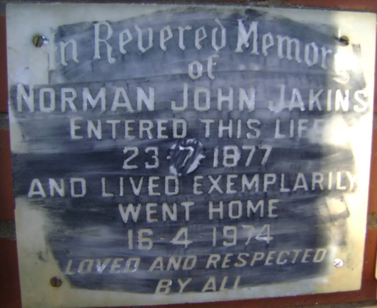 JAKINS Norman John 1877-1974