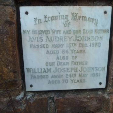 JOHNSON William Joseph -1961 &amp; Avis Audrey -1960