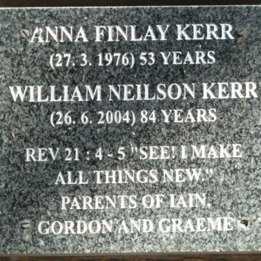 KERR William Neilson -2004 &amp; Anna Finlay -1976